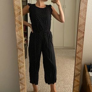 comfy black & white jumpsuit